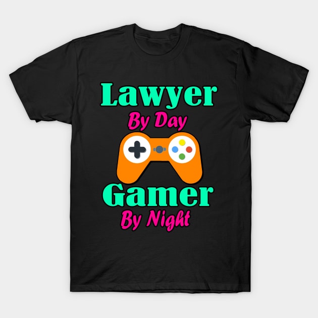 Lawyer by Day Gamer By Night T-Shirt by Emma-shopping